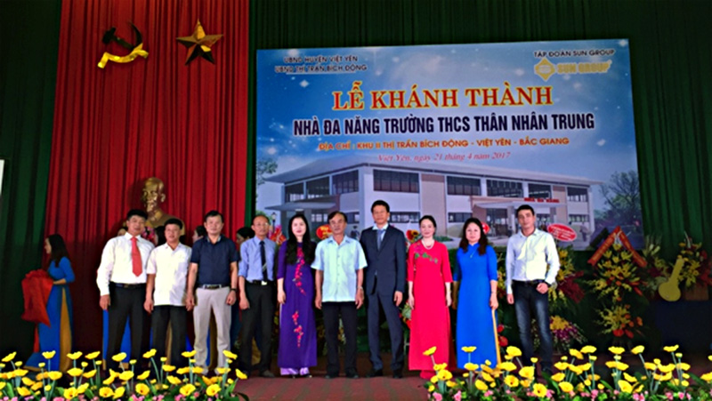 Trường THCS Thân Nhân Trung tổ chức khánh thành nhà đa năng do Tập đoàn Sun Group xây tặng.
