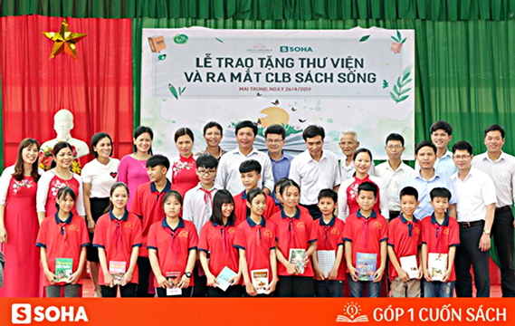 TrườngTHCS Mai Trung tổ chức chương trình trao tặng thư viện và ra mắt Câu lạc bộ Sách Sống