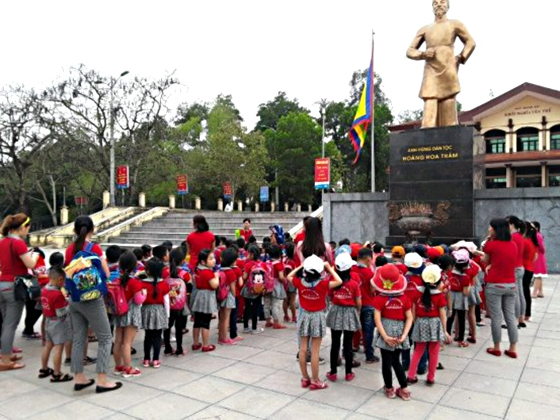 Hoạt động tham quan khu di tích lịch sử Đề Thám của các bé trường MN Thị trấn Cầu Gồ - Yên Thế.